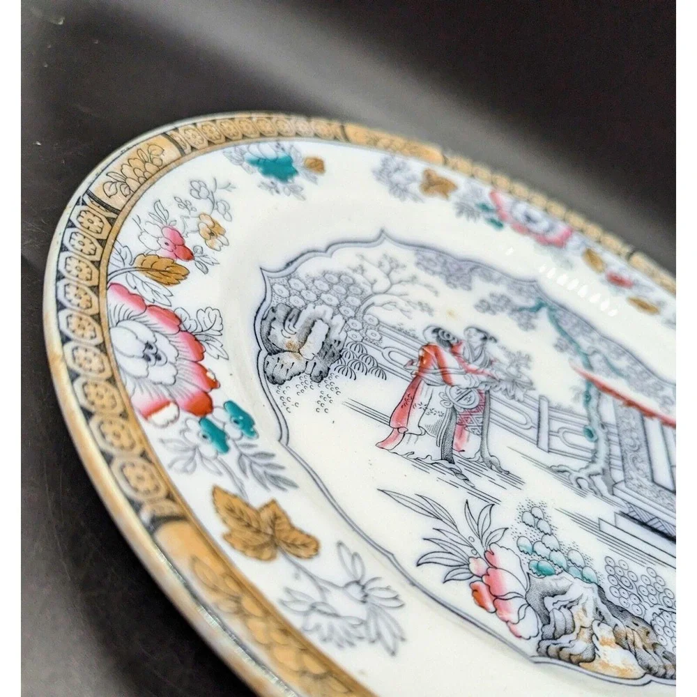 Antique Bates Walker & Co Polychrome Oriental 10.25